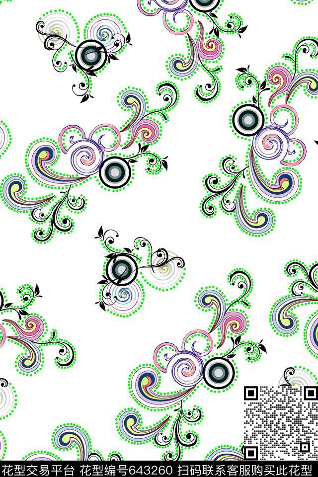 花朵雕印抽象传统印花华亿平台下载（图片编号: 643260） - 瓦栏（Walan）