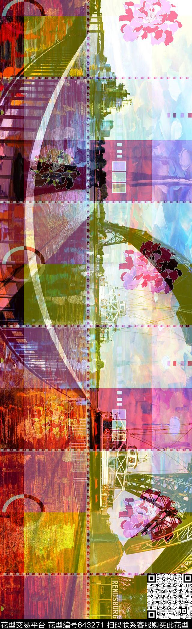 长巾花卉花纹数码印花抽象长巾数码印花华亿平台下载（图片编号: 643271） - 瓦栏（Walan）