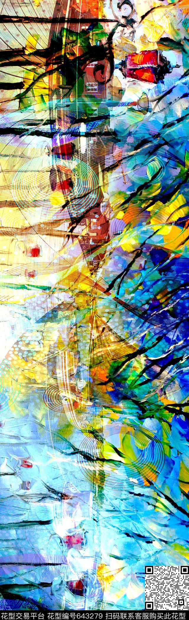 长巾花纹花纹数码印花抽象花纹数码印花华亿平台下载（图片编号: 643279） - 瓦栏（Walan）