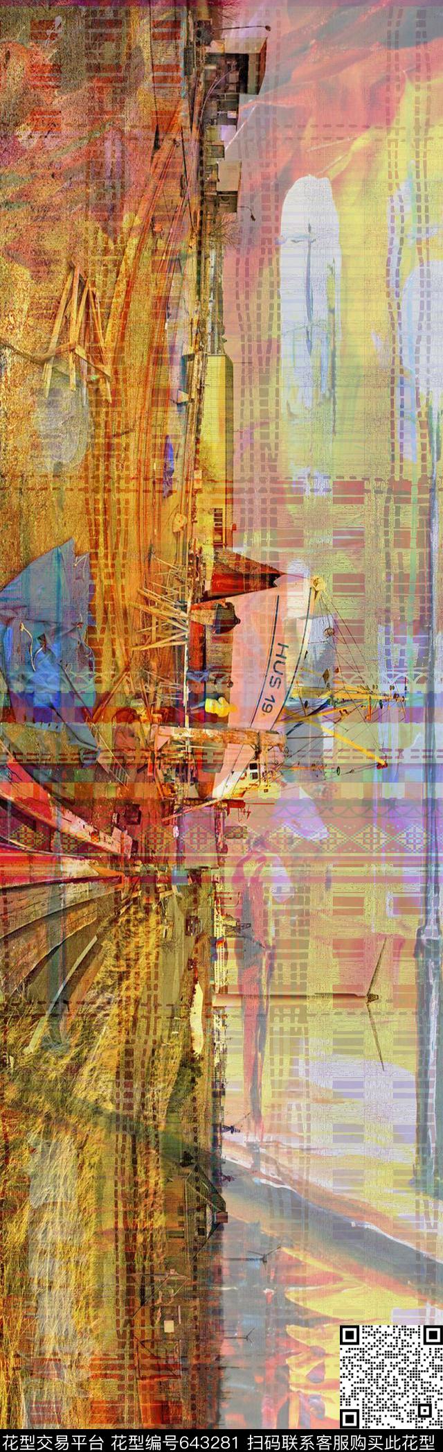 长巾花纹花纹数码印花抽象花纹数码印花华亿平台下载（图片编号: 643281） - 瓦栏（Walan）