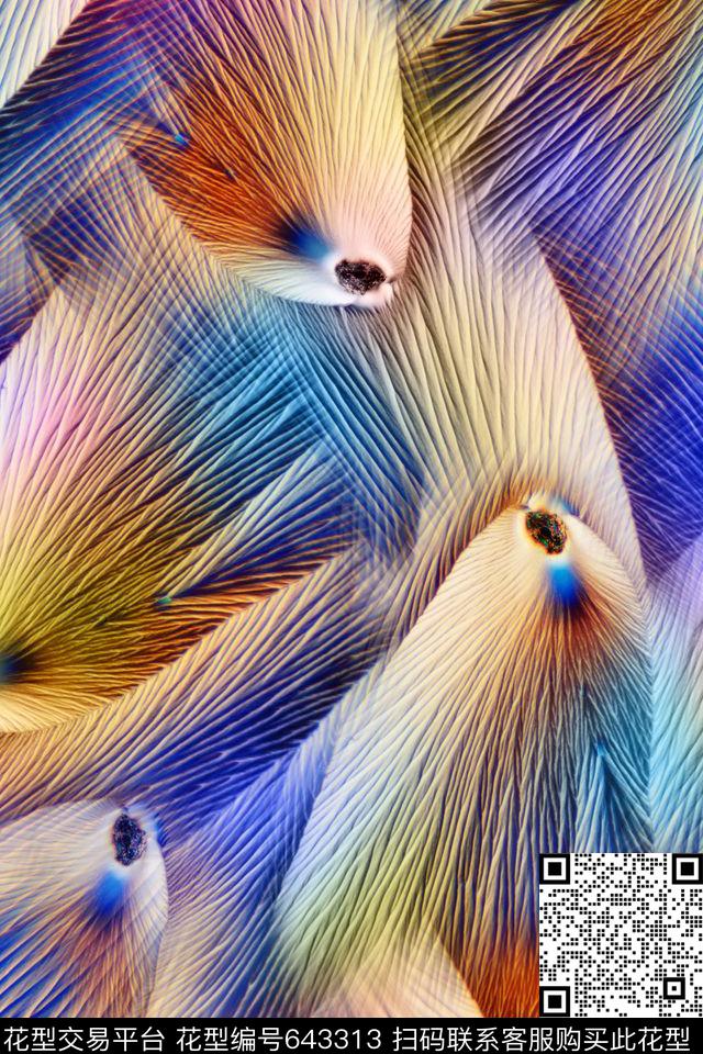 抽象肌理炫彩数码印花华亿平台下载（图片编号: 643313） - 瓦栏（Walan）