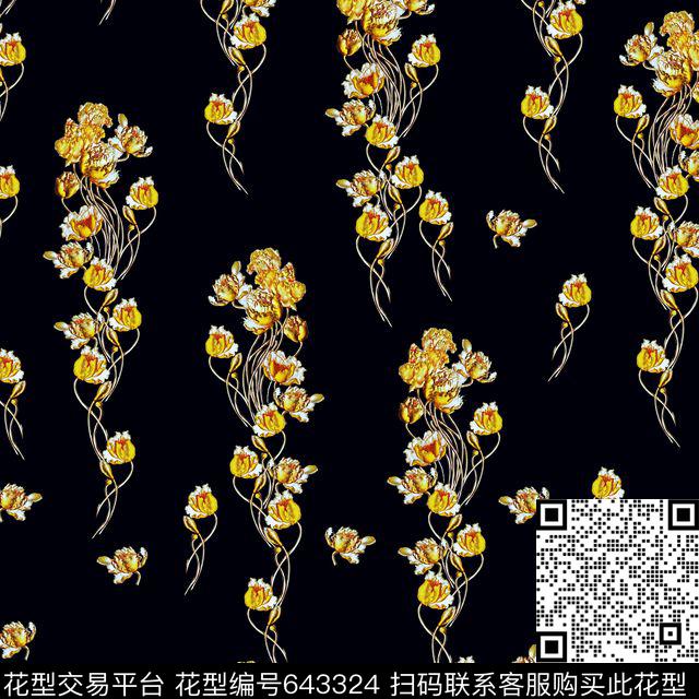 花朵花卉立体花卉数码印花华亿平台下载（图片编号: 643324） - 瓦栏（Walan）