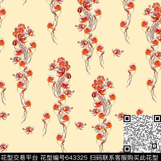 花朵花卉立体花卉数码印花华亿平台下载（图片编号: 643325） - 瓦栏（Walan）