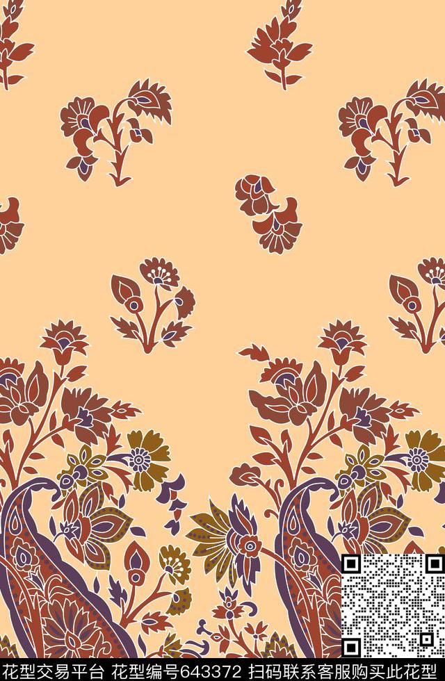 花卉花朵小碎花传统印花华亿平台下载（图片编号: 643372） - 瓦栏（Walan）