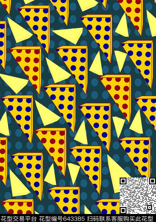 波点立体图案三角形传统印花华亿平台下载（图片编号: 643385） - 瓦栏（Walan）