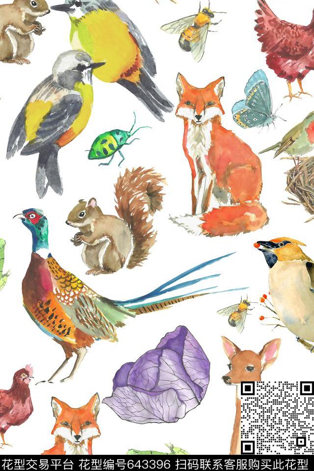 天堂鸟鹦鹉老鼠数码印花华亿平台下载（图片编号: 643396） - 瓦栏（Walan）