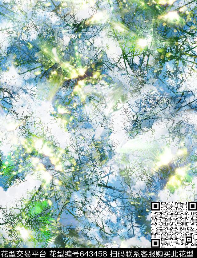 天空森林风景景观数码印花华亿平台下载（图片编号: 643458） - 瓦栏（Walan）