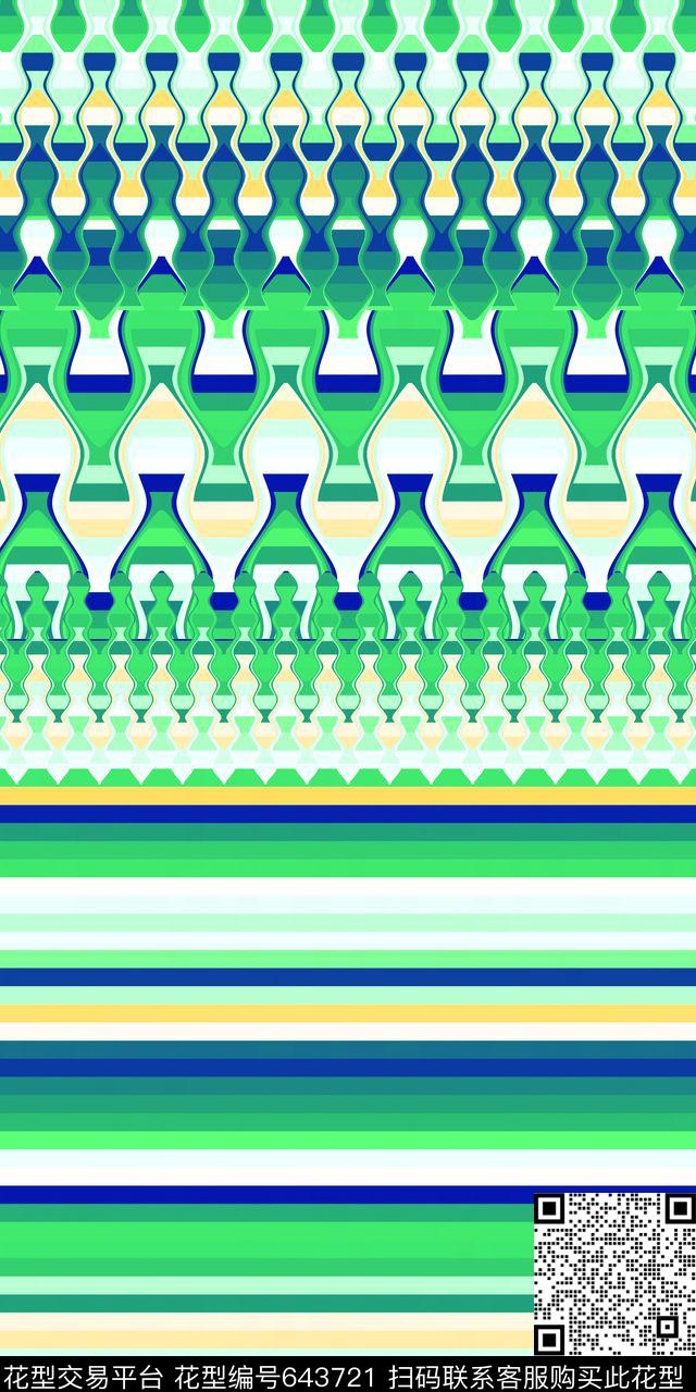 女装几何条纹传统印花华亿平台下载（图片编号: 643721） - 瓦栏（Walan）