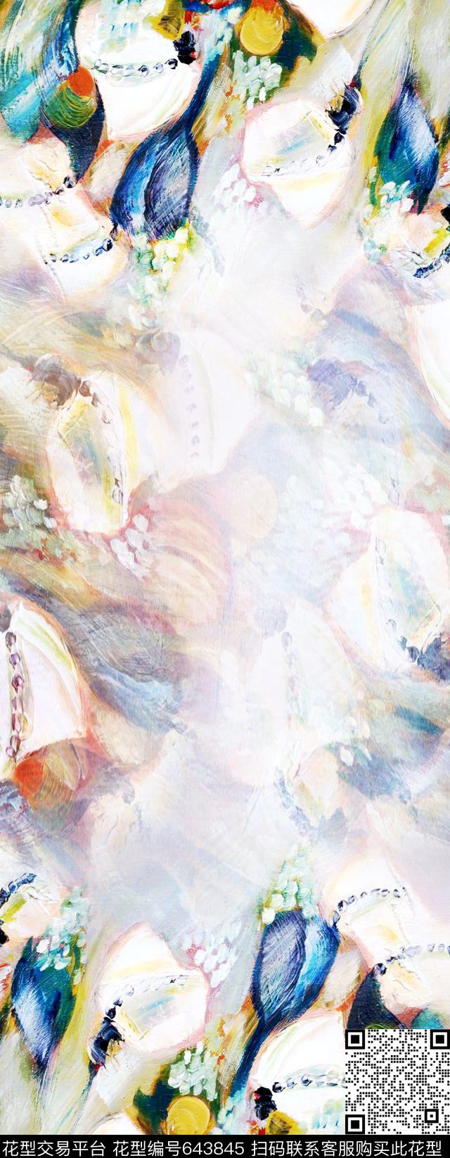 花朵花卉油画花卉数码印花华亿平台下载（图片编号: 643845） - 瓦栏（Walan）