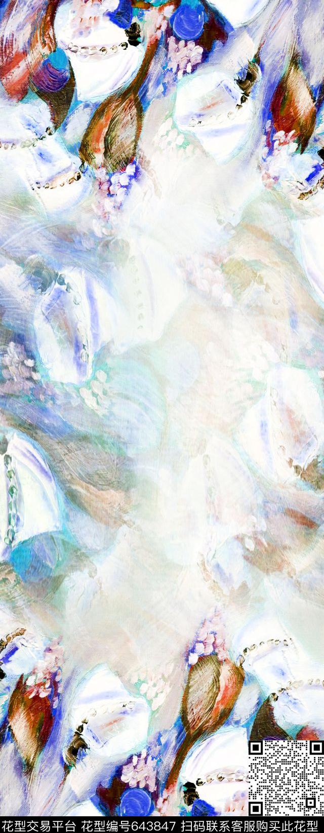 花朵花卉油画花卉数码印花华亿平台下载（图片编号: 643847） - 瓦栏（Walan）