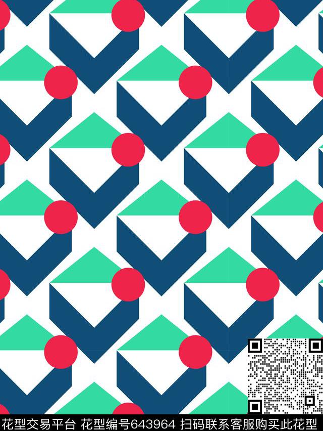 波点圆点三角形传统印花华亿平台下载（图片编号: 643964） - 瓦栏（Walan）