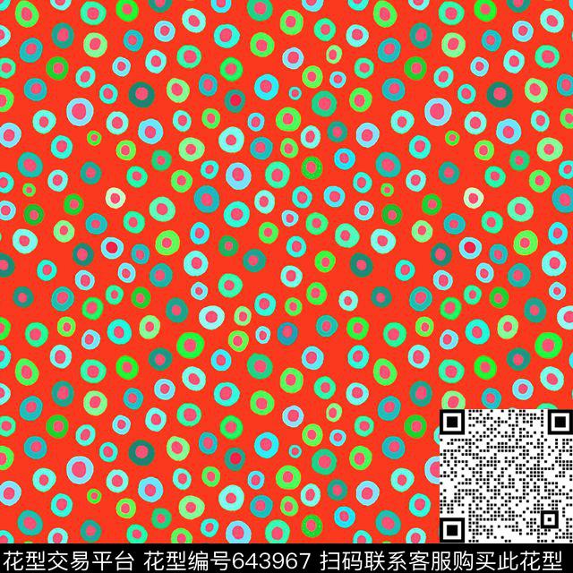 圆圈圆形几何数码印花华亿平台下载（图片编号: 643967） - 瓦栏（Walan）