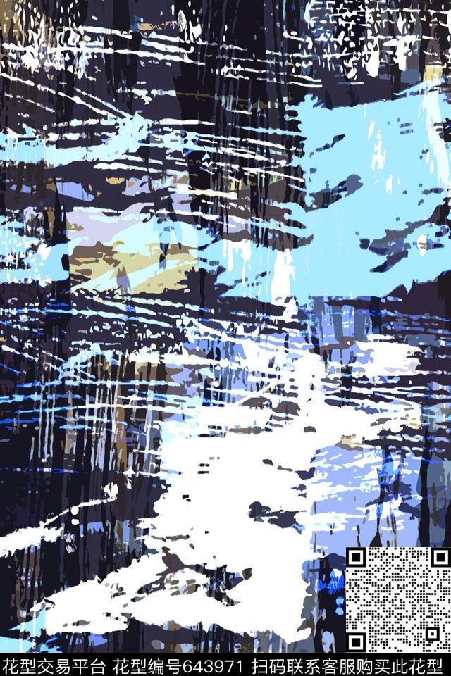 几何抽象色块传统印花华亿平台下载（图片编号: 643971） - 瓦栏（Walan）