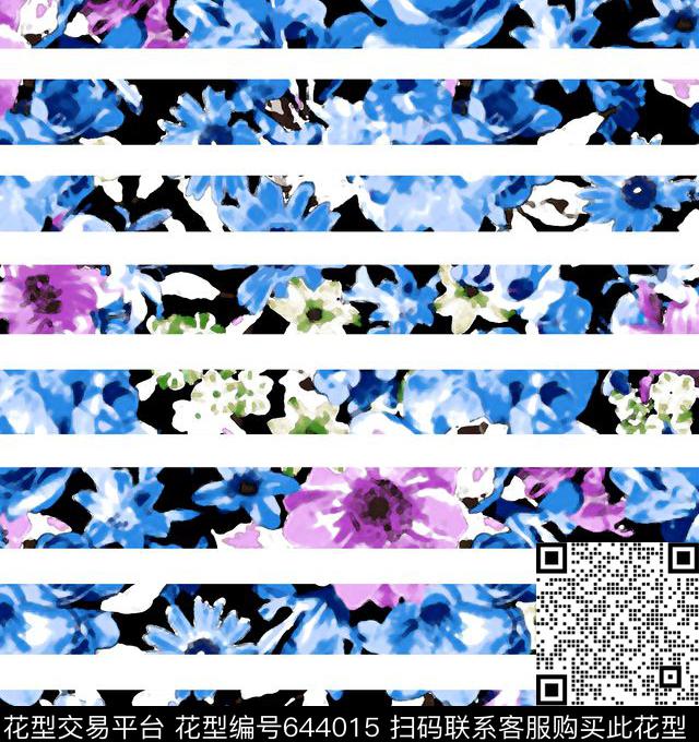 大方时尚花卉数码印花华亿平台下载（图片编号: 644015） - 瓦栏（Walan）