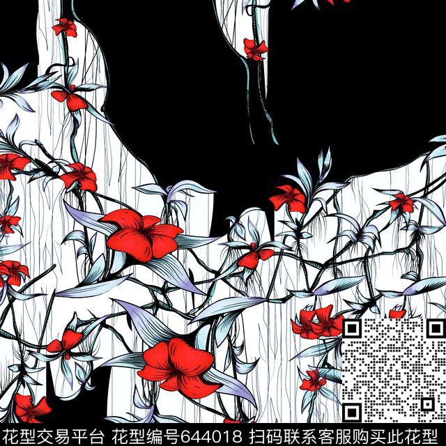 花朵花卉数码印花华亿平台下载（图片编号: 644018） - 瓦栏（Walan）