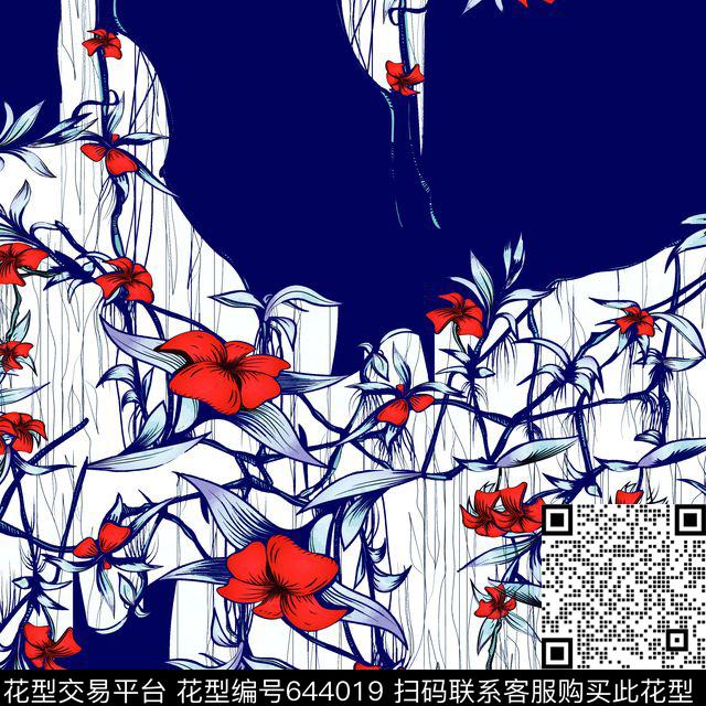 花朵花卉数码印花华亿平台下载（图片编号: 644019） - 瓦栏（Walan）