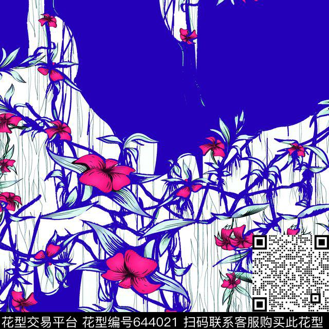 花朵花卉数码印花华亿平台下载（图片编号: 644021） - 瓦栏（Walan）