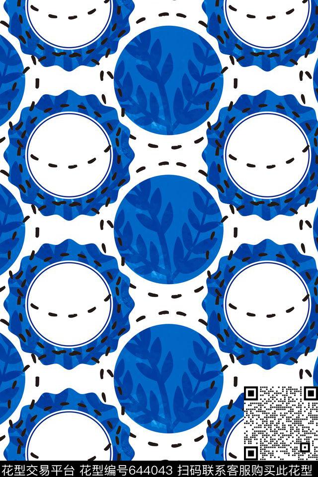 波点圆圈植物传统印花华亿平台下载（图片编号: 644043） - 瓦栏（Walan）
