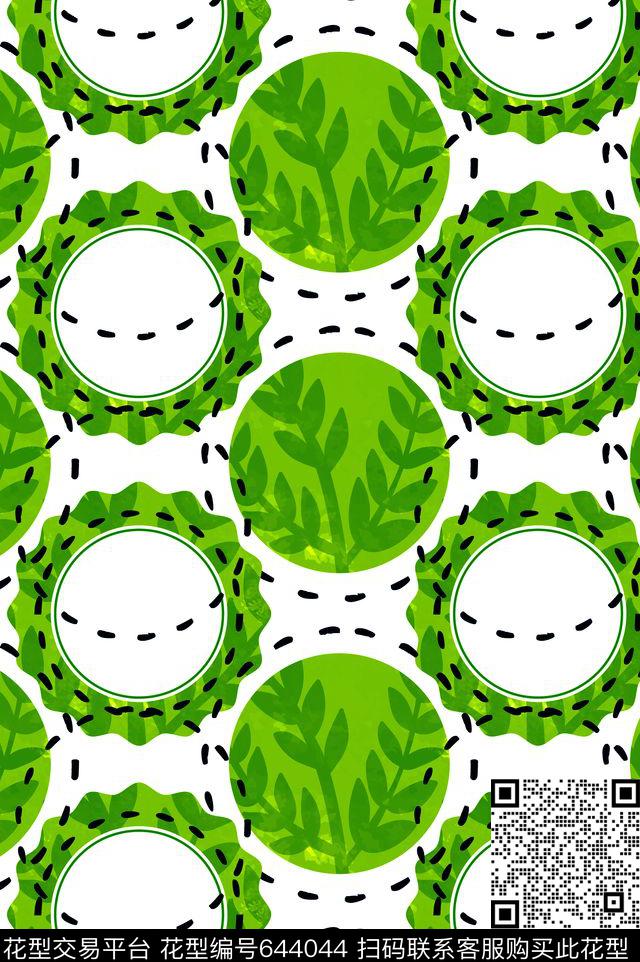 波点圆圈植物传统印花华亿平台下载（图片编号: 644044） - 瓦栏（Walan）