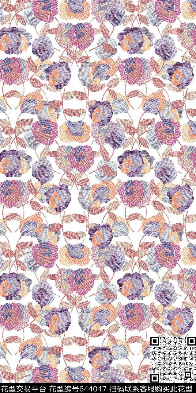 时尚花鸟系列小碎花时尚流行男装印花传统印花华亿平台下载（图片编号: 644047） - 瓦栏（Walan）