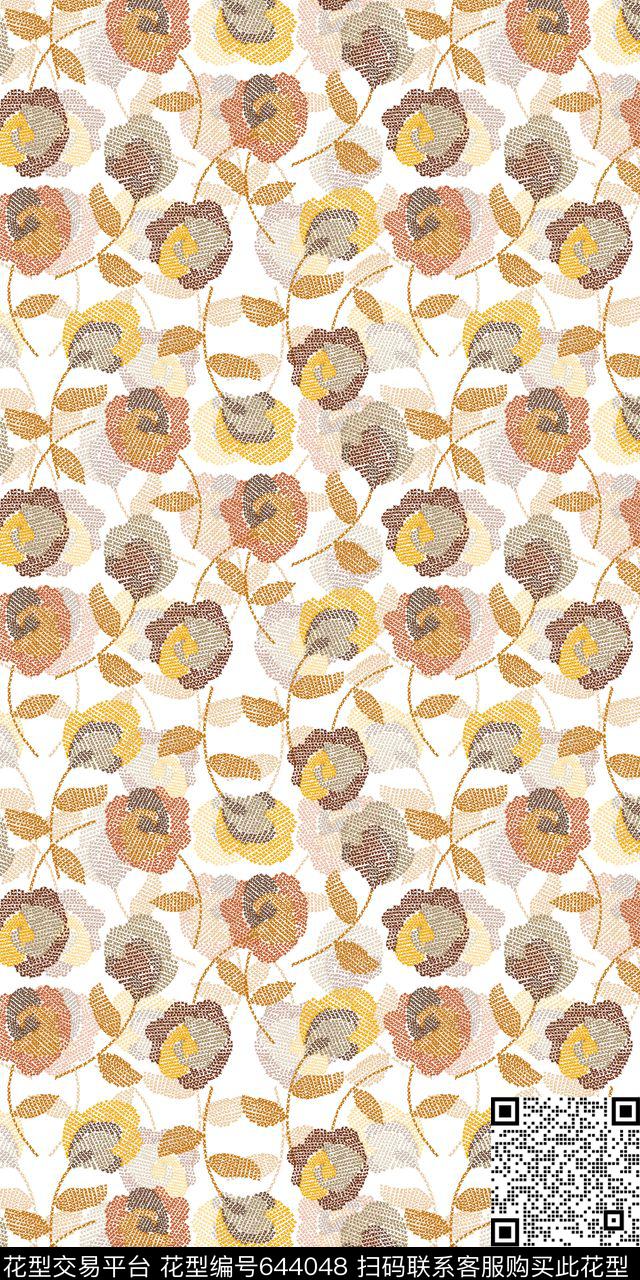 时尚花鸟系列小碎花时尚流行男装印花传统印花华亿平台下载（图片编号: 644048） - 瓦栏（Walan）