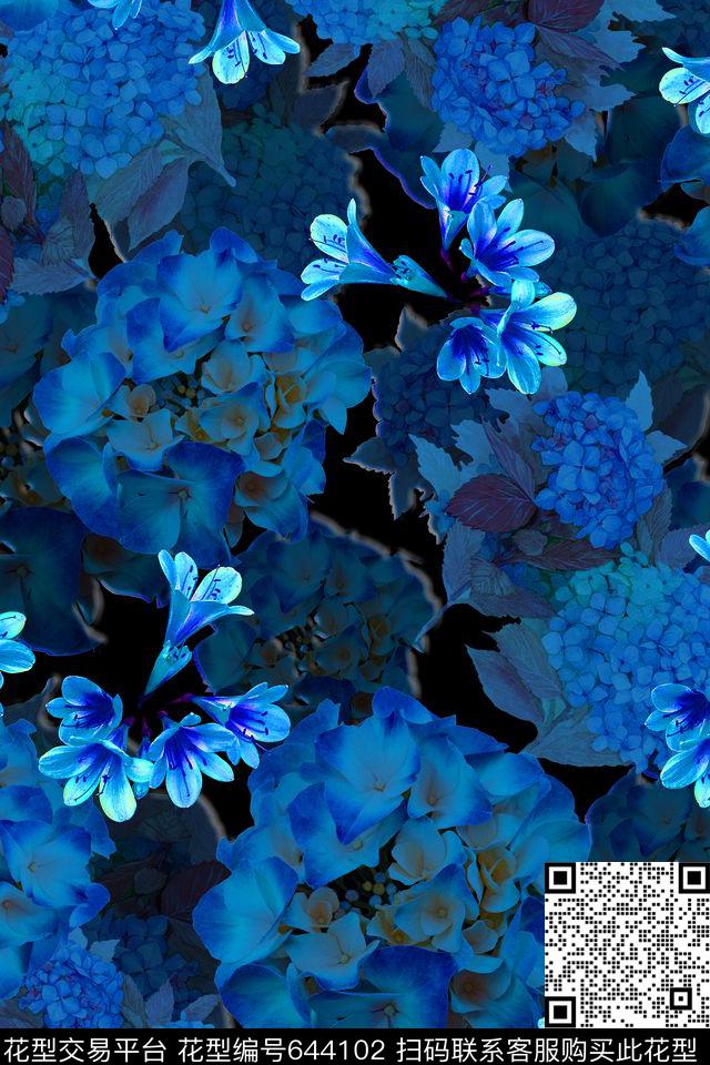 女装枯枝花卉传统印花华亿平台下载（图片编号: 644102） - 瓦栏（Walan）