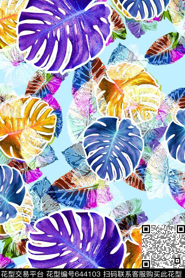 女装泳装热带数码印花华亿平台下载（图片编号: 644103） - 瓦栏（Walan）
