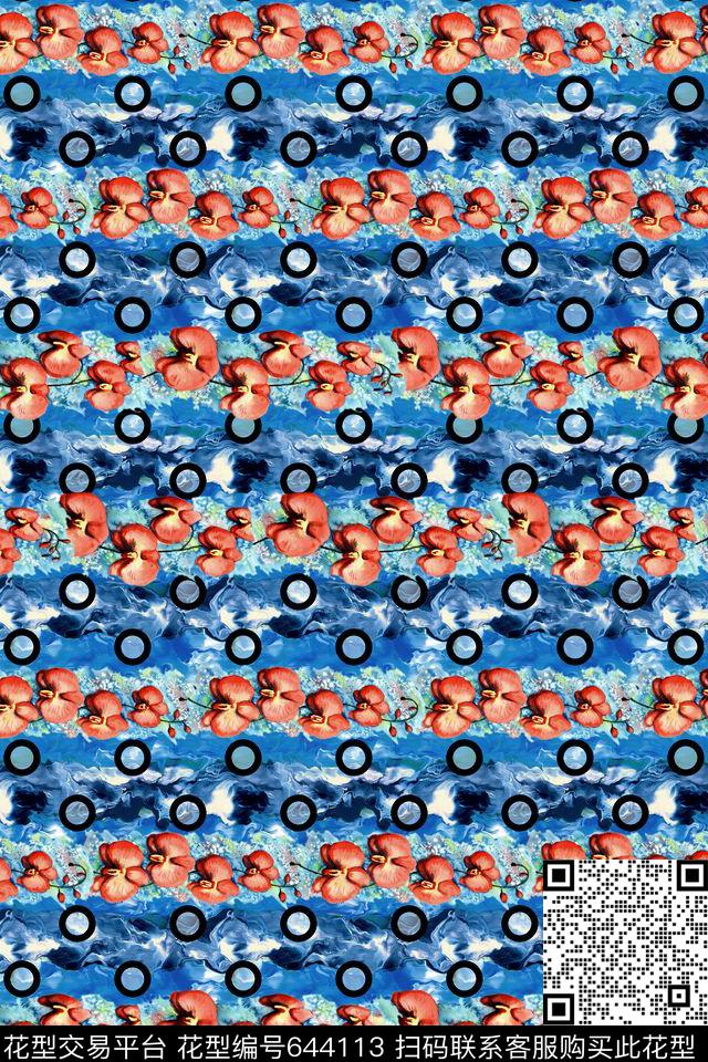 花卉山石纹理热带数码印花华亿平台下载（图片编号: 644113） - 瓦栏（Walan）