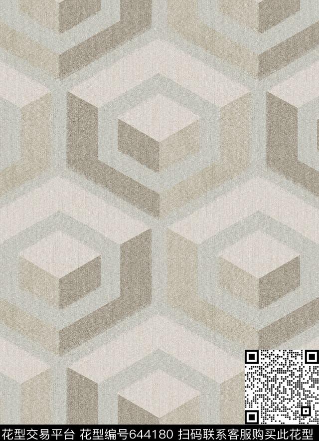 几何表现数码印花华亿平台下载（图片编号: 644180） - 瓦栏（Walan）