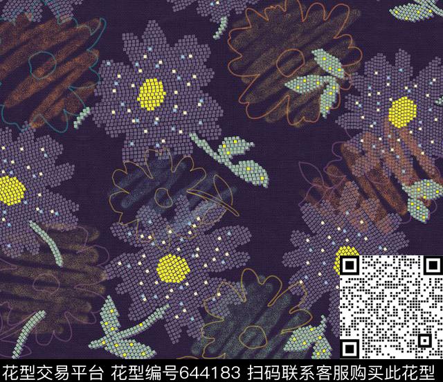 几何表现数码印花华亿平台下载（图片编号: 644183） - 瓦栏（Walan）