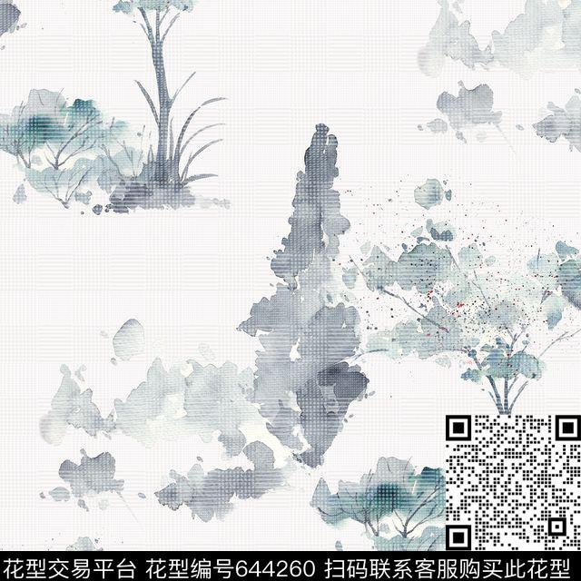 手绘风景传统印花华亿平台下载（图片编号: 644260） - 瓦栏（Walan）