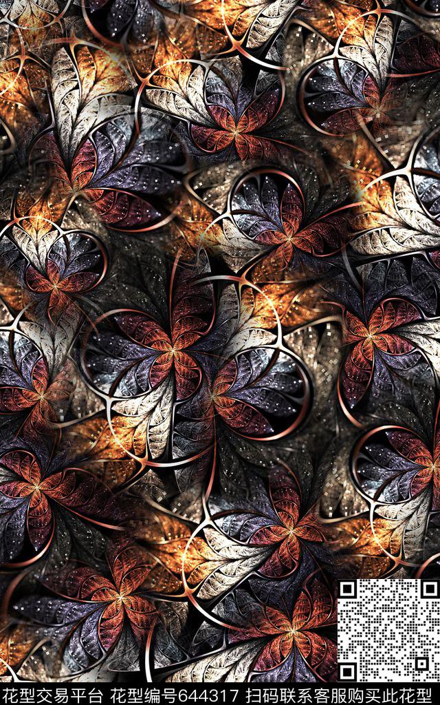 纹理分形肌理数码印花华亿平台下载（图片编号: 644317） - 瓦栏（Walan）