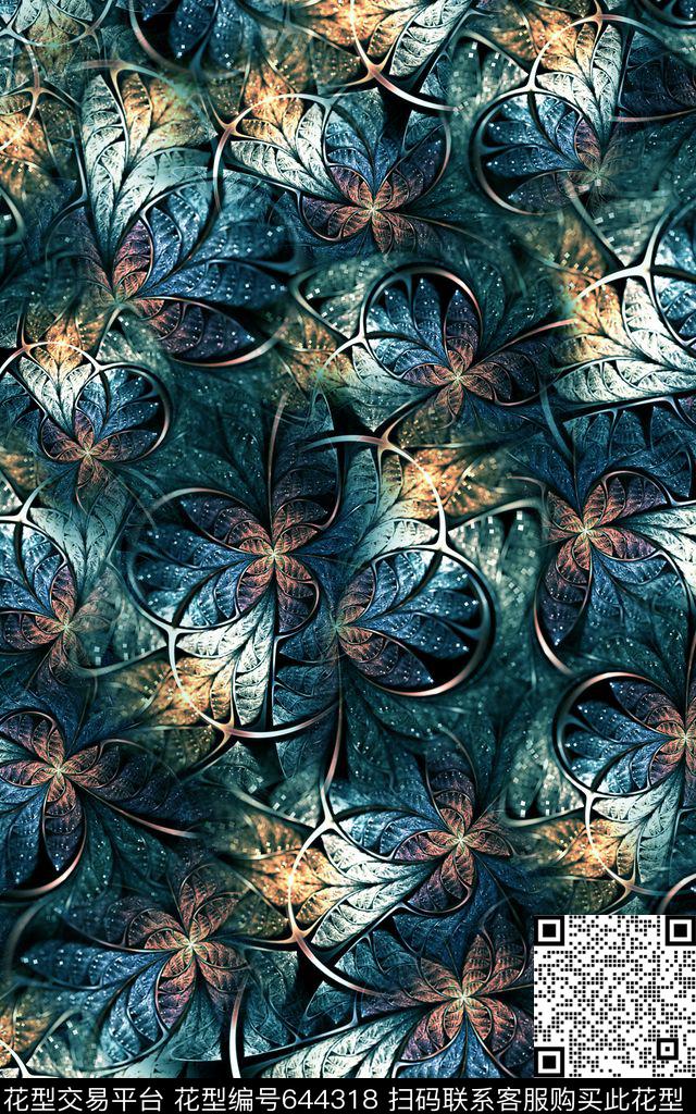 纹理分形肌理数码印花华亿平台下载（图片编号: 644318） - 瓦栏（Walan）