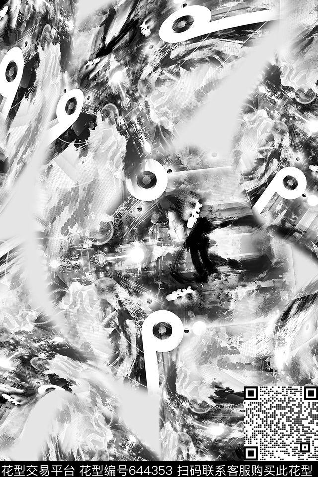 男装抽象数码印花华亿平台下载（图片编号: 644353） - 瓦栏（Walan）