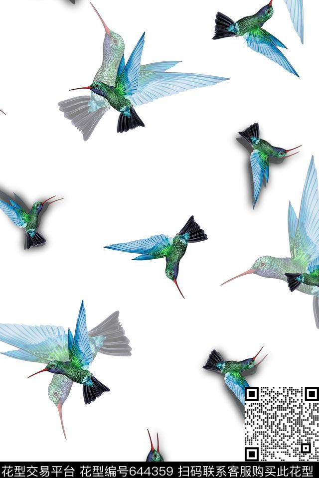 鸟泳装小清新数码印花华亿平台下载（图片编号: 644359） - 瓦栏（Walan）