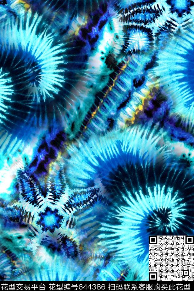 时尚民族风扎染华亿平台数码印花华亿平台下载（图片编号: 644386） - 瓦栏（Walan）