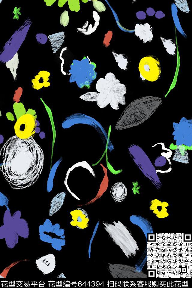 清新甜美趣味时尚数码印花华亿平台下载（图片编号: 644394） - 瓦栏（Walan）