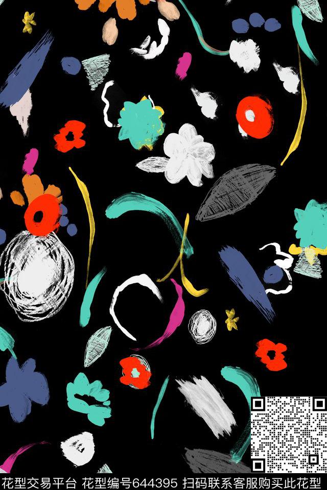 清新甜美趣味时尚数码印花华亿平台下载（图片编号: 644395） - 瓦栏（Walan）