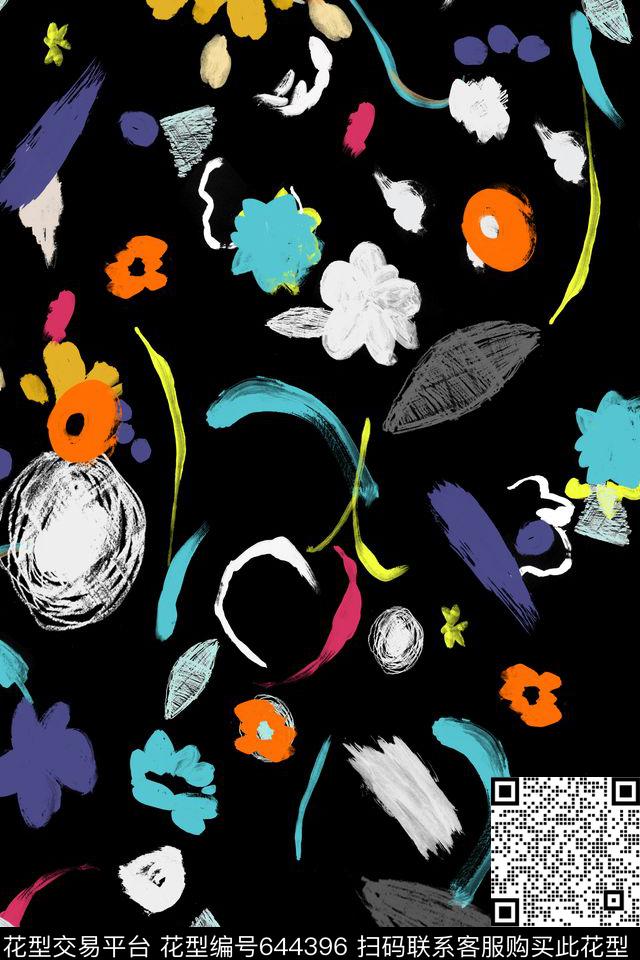 清新甜美趣味时尚数码印花华亿平台下载（图片编号: 644396） - 瓦栏（Walan）