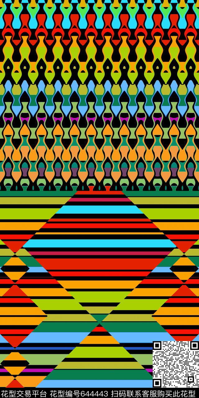 菱形几何民族传统印花华亿平台下载（图片编号: 644443） - 瓦栏（Walan）