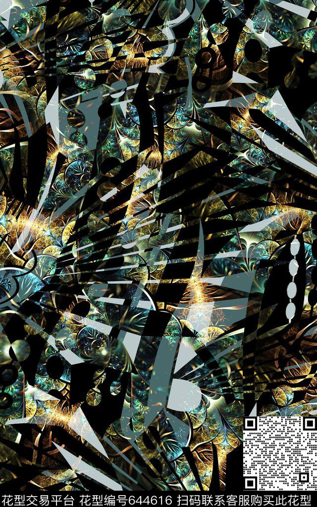 色块三角形几何数码印花华亿平台下载（图片编号: 644616） - 瓦栏（Walan）