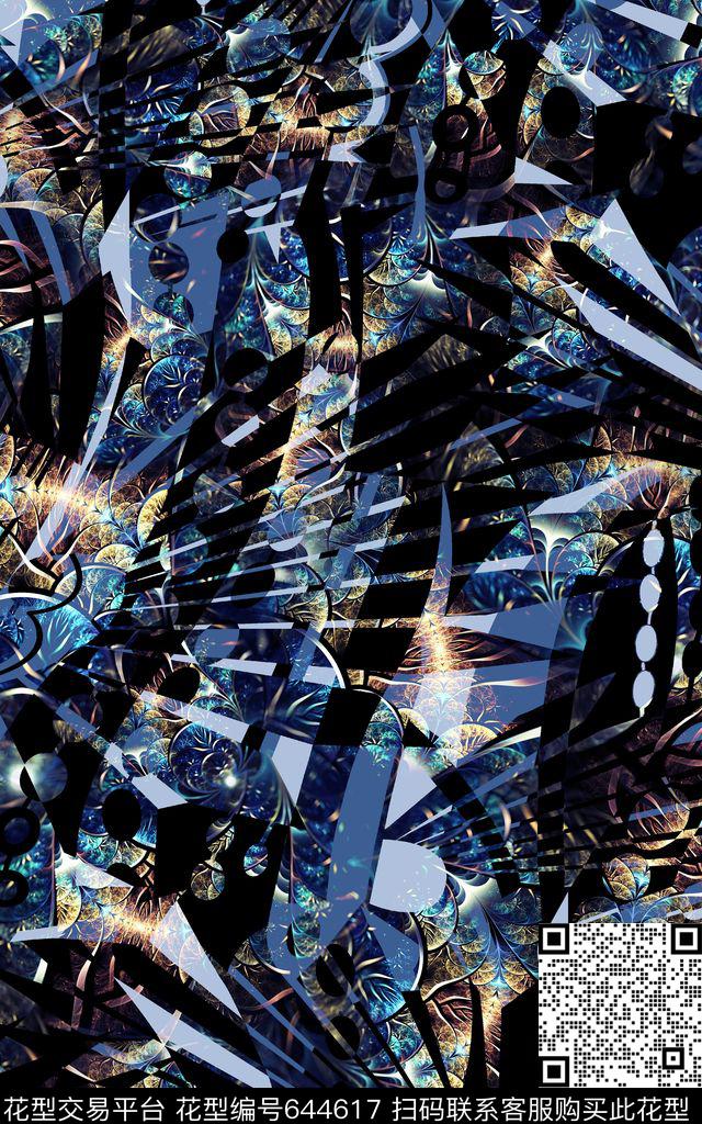 色块三角形几何数码印花华亿平台下载（图片编号: 644617） - 瓦栏（Walan）