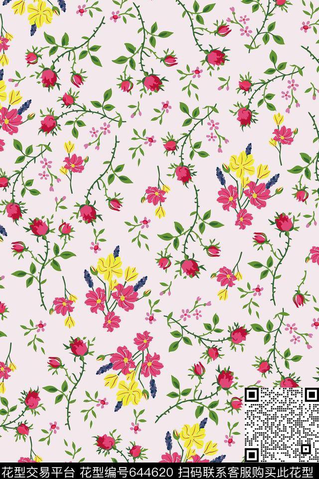 欧美家纺花卉传统印花华亿平台下载（图片编号: 644620） - 瓦栏（Walan）
