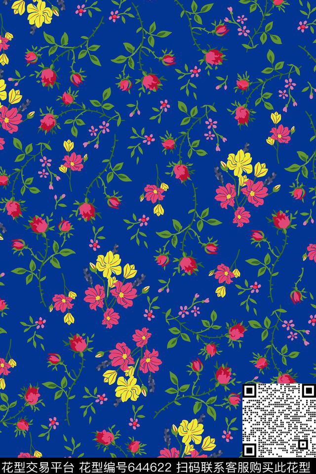 欧美家纺花卉传统印花华亿平台下载（图片编号: 644622） - 瓦栏（Walan）