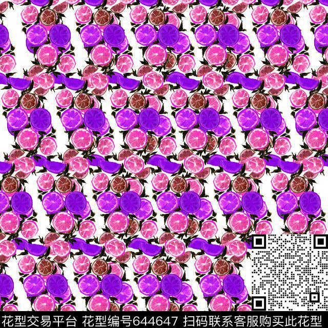 热带水果柠檬橘子数码印花华亿平台下载（图片编号: 644647） - 瓦栏（Walan）