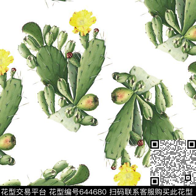 热带仙人掌时尚数码印花华亿平台下载（图片编号: 644680） - 瓦栏（Walan）
