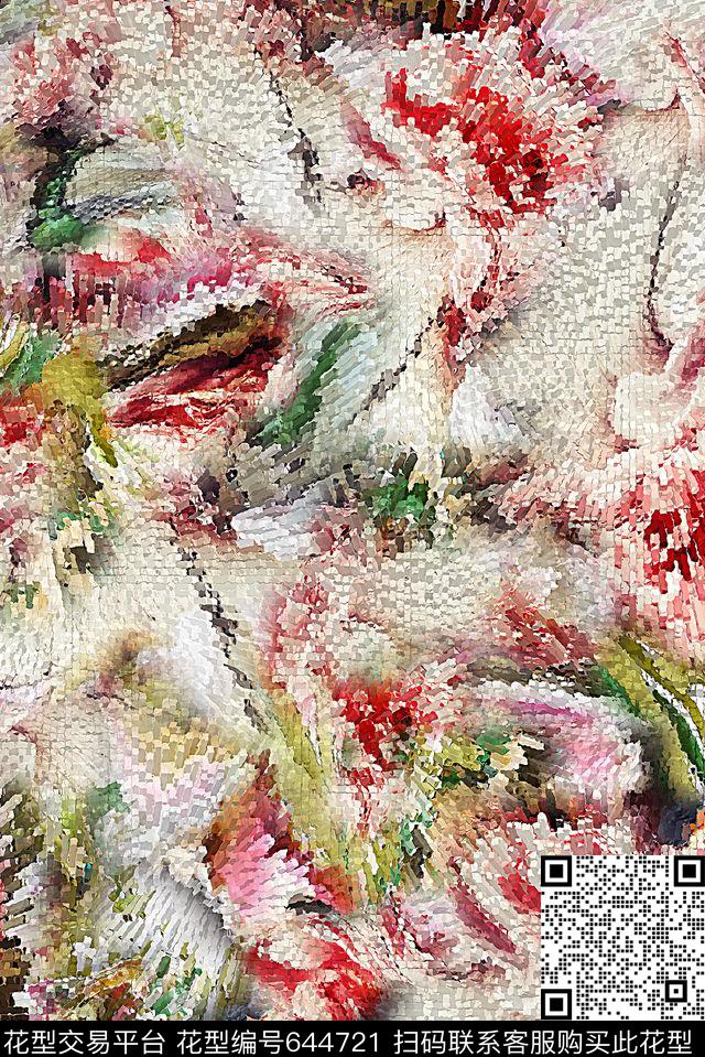 大花几何数码印花华亿平台下载（图片编号: 644721） - 瓦栏（Walan）