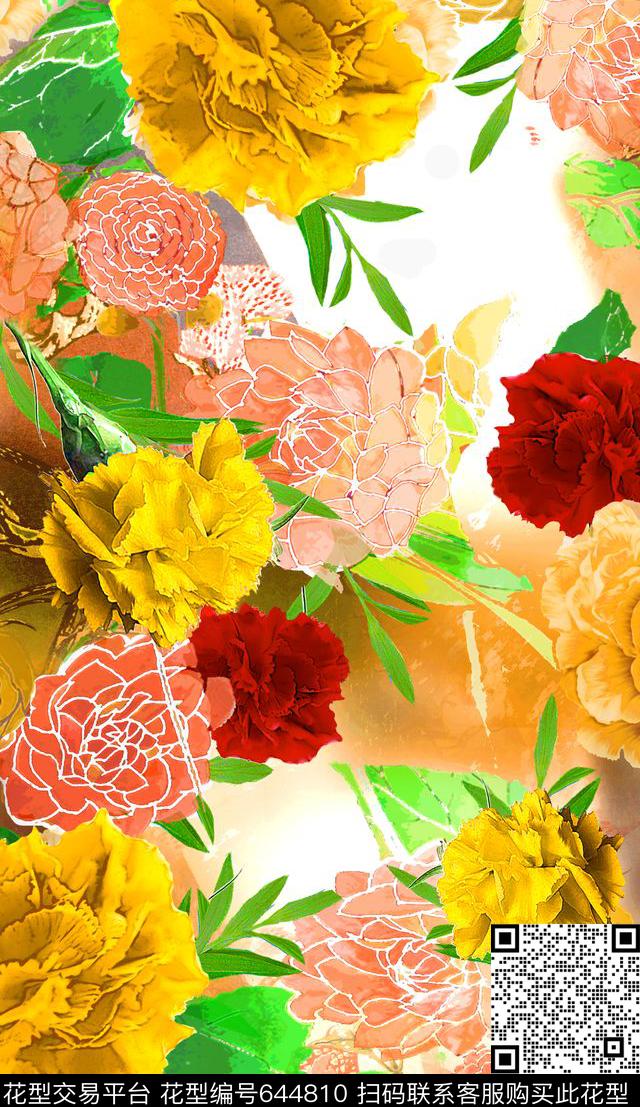 南美笔触民族风数码印花华亿平台下载（图片编号: 644810） - 瓦栏（Walan）