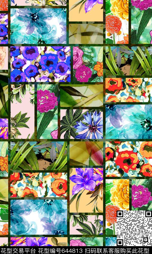 南美笔触民族风数码印花华亿平台下载（图片编号: 644813） - 瓦栏（Walan）