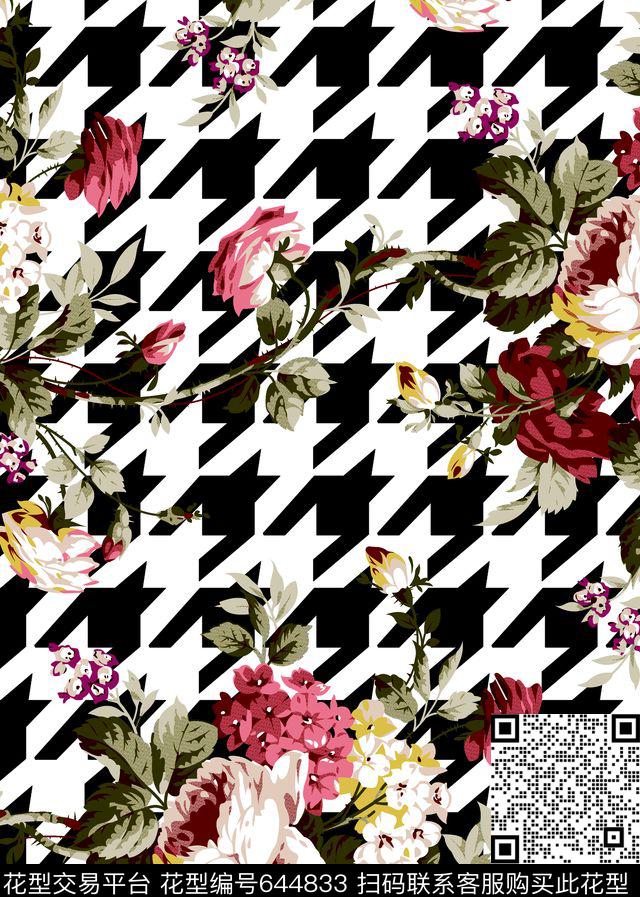 兰花荷花花朵传统印花华亿平台下载（图片编号: 644833） - 瓦栏（Walan）